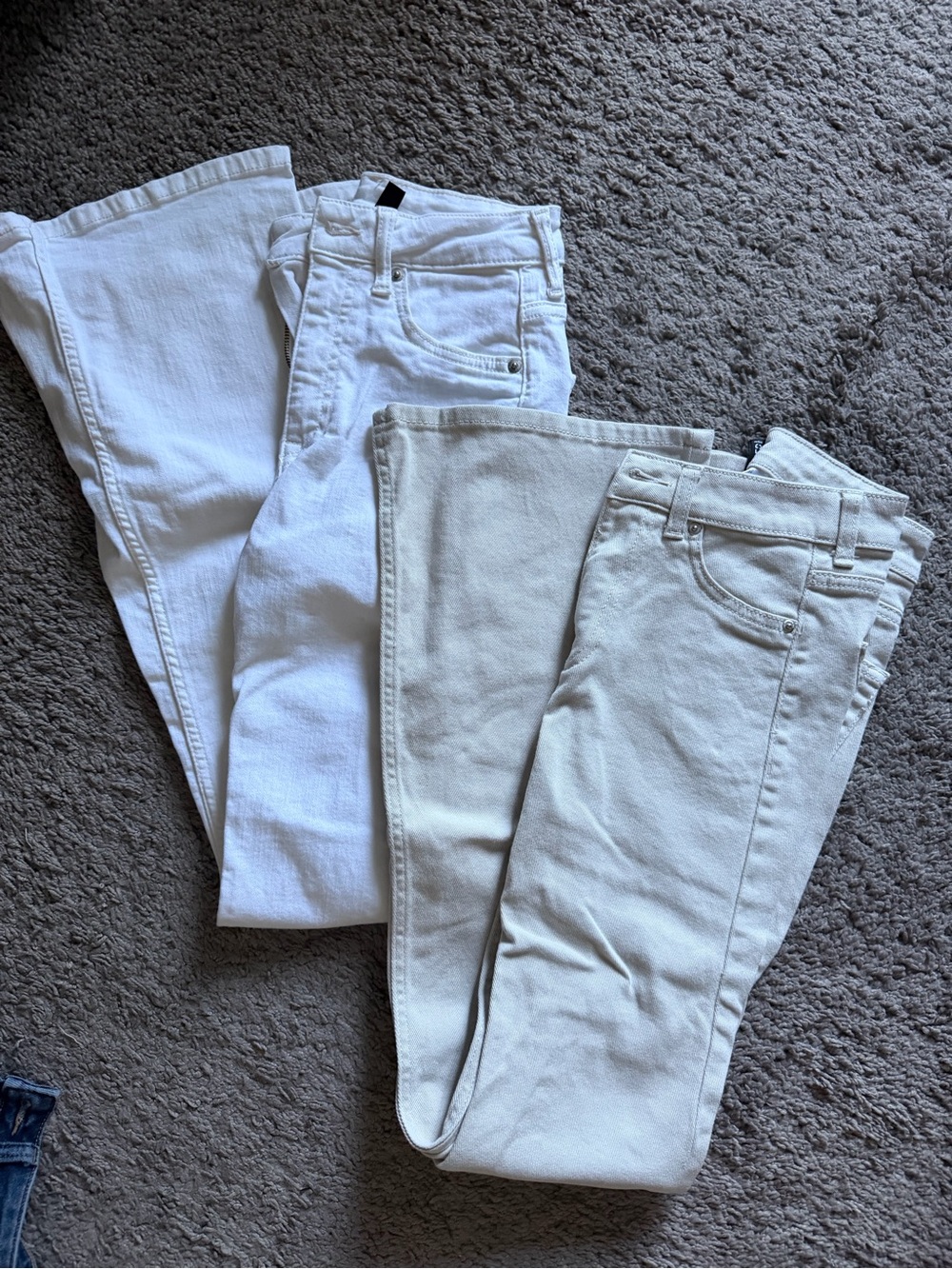 White and cream flare jeans H&M